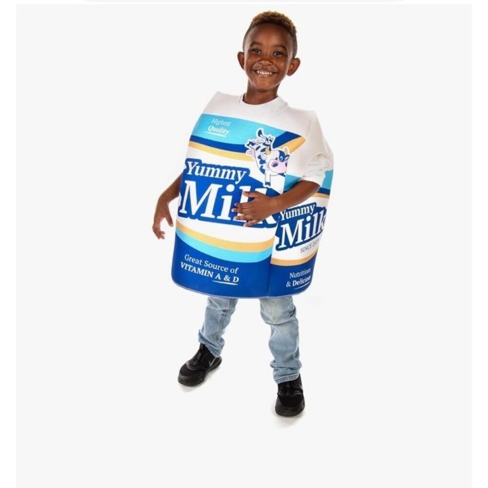 Yummy Wholesome Milk Carton Costume Medium 5-6 Kids Halloween New